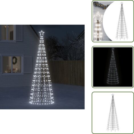 The Living Store Albero di Natale a LED con Punte 570 LED Bianco Freddo 300 cm - Illuminazione natalizia