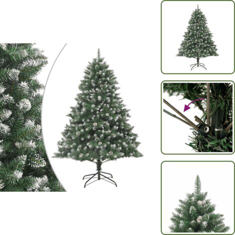 The Living Store Albero di Natale Artificiale con Base 180 cm PVC - Albero di Natale con Base