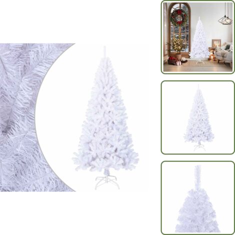 The Living Store Albero di Natale Artificiale con Rami Spessi Bianco 180 cm PVC - Albero di natale in PVC