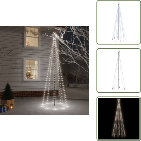 The Living Store Albero di Natale con Puntale Bianco Freddo 310 LED 300 cm - Luci LED