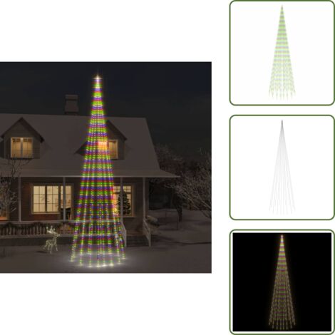 The Living Store Albero di Natale Pennone Colorato 1134 LED 800 cm - Luci natalizie