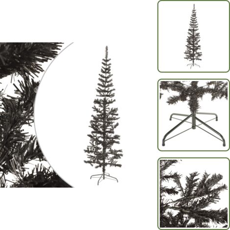 The Living Store Albero di Natale Sottile Nero 240 cm - Albero di natale sottile