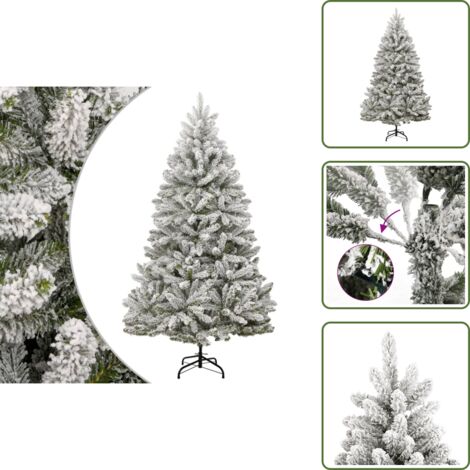 The Living Store Albero Natale Artificiale Incernierato con Neve Fioccata 270 cm - Albero di Natale incernierato