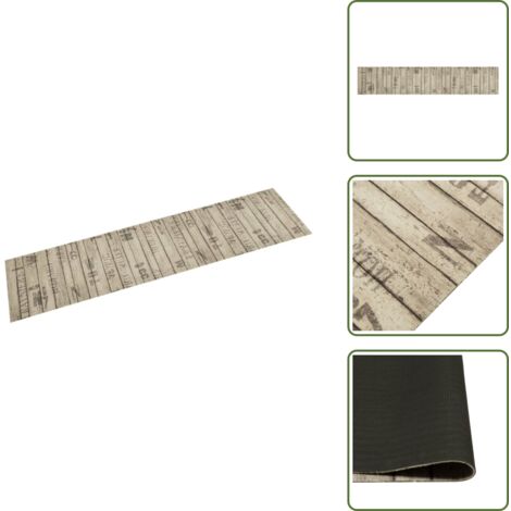 The Living Store Alfombra de cocina lavable terciopelo estampado valla 60x300 cm - Alfombra lavable