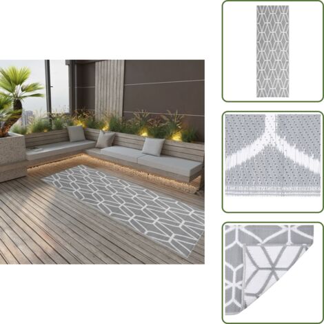 The Living Store Alfombra de exterior ARAKIL gris 80x250 cm PP - Alfombra de jardín