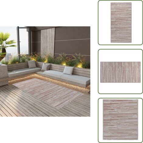 The Living Store Alfombra de exterior ARAKIL marrón 190x290 cm PP - Alfombra de jardín
