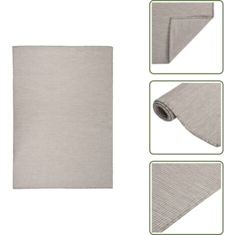 The Living Store Alfombra de exterior de tejido plano gris claro 160x230 cm - Alfombra de exterior