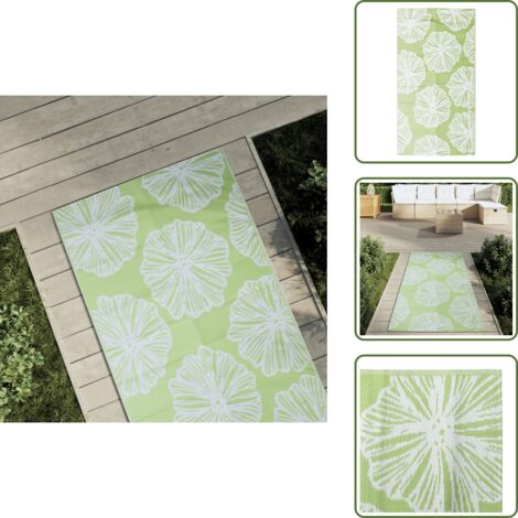 The Living Store Alfombra de exterior PP ARAKIL verde 80x150 cm - Alfombra de jardín