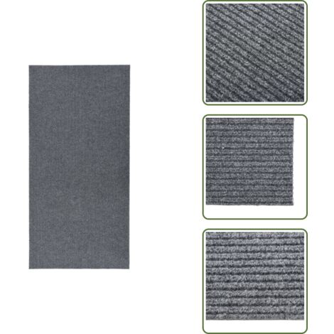 The Living Store Alfombra de pasillo atrapa suciedad 100x200 cm gris - Alfombra atrapa suciedad