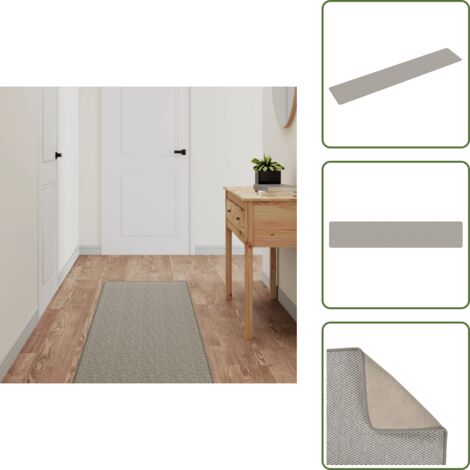 The Living Store Alfombra de pasillo con aspecto de sisal platina 50x250 cm - Alfombra de sisal