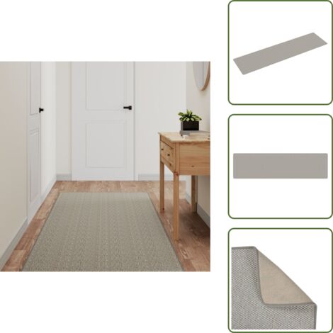 The Living Store Alfombra de pasillo con aspecto de sisal platina 80x300 cm - Sisal