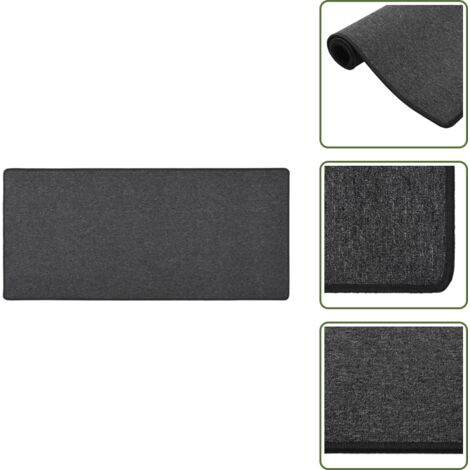 The Living Store Alfombra de pasillo gris antracita 50x100 cm - Alfombra gris antracita