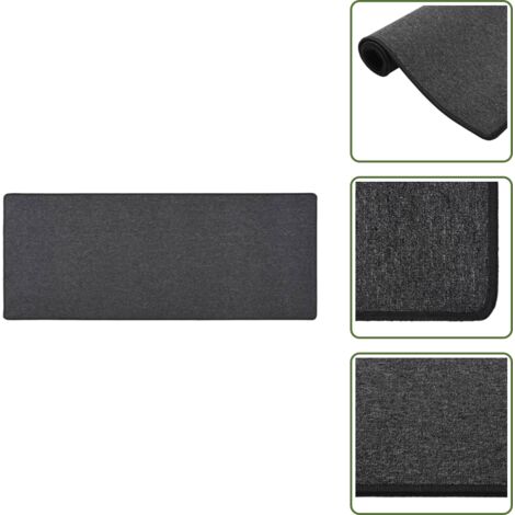 The Living Store Alfombra de pasillo gris antracita 80x200 cm - Alfombra gris antracita