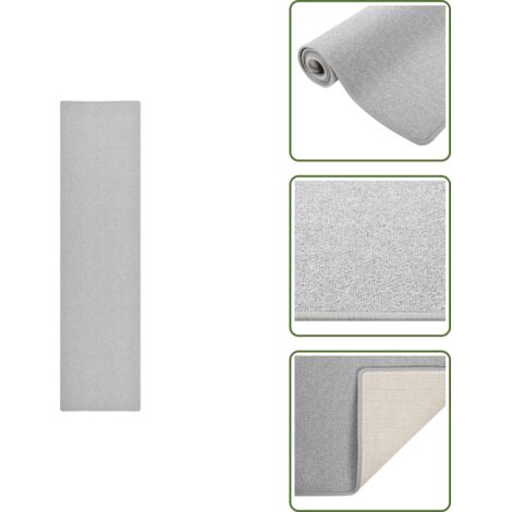 The Living Store Alfombra de pasillo gris claro 80x300 cm - Alfombra moderna