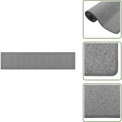 The Living Store Alfombra de pasillo gris oscuro 50x250 cm - Alfombra gris