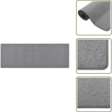 The Living Store Alfombra de pasillo gris oscuro 80x250 cm - Alfombra gris