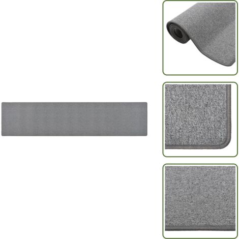 The Living Store Alfombra de pasillo gris oscuro 80x400 cm - Alfombra gris