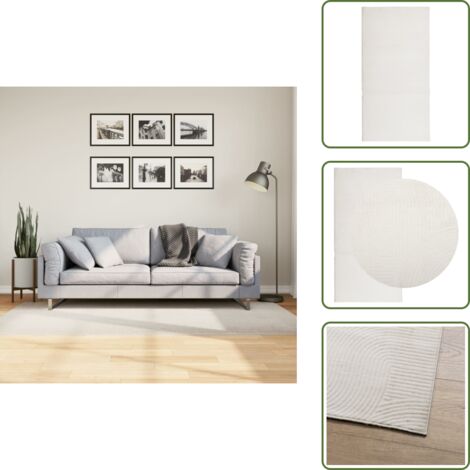 The Living Store Alfombra de pelo corto look escandinavo IZA crema 100x200 cm - Diseño escandinavo