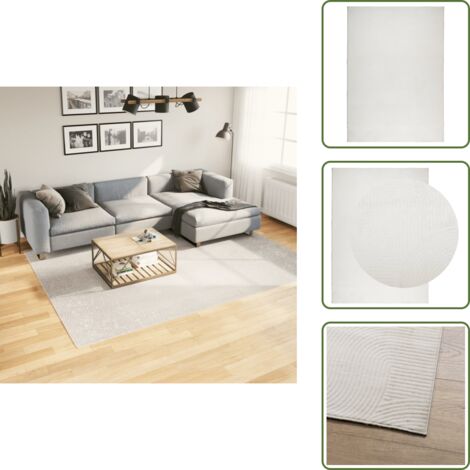 The Living Store Alfombra de pelo corto look escandinavo IZA crema 200x280 cm - Diseño escandinavo