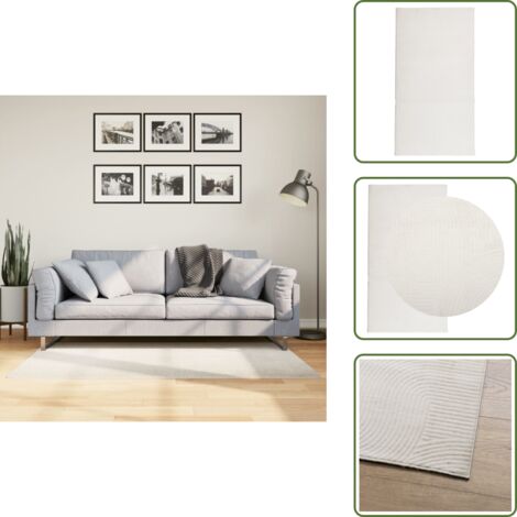 The Living Store Alfombra de pelo corto look escandinavo IZA crema 80x150 cm - Diseño escandinavo