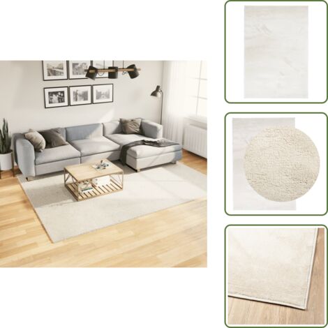 The Living Store Alfombra de pelo corto OVIEDO beige 200x280 cm - Alfombra de peluche