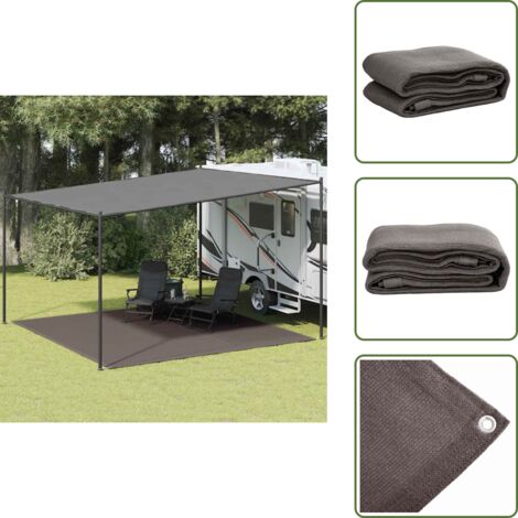 The Living Store Alfombra de tienda de campaña gris antracita 400x400 cm - Alfombra para caravana