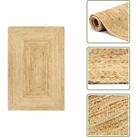 The Living Store Alfombra de yute tejida a mano natural 120x180 cm - Alfombra natural