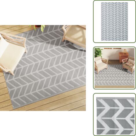 The Living Store Alfombra exterior ARAKIL PP gris 160x230 cm - Alfombra de jardín