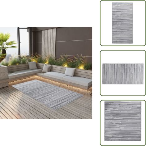 The Living Store Alfombra exterior ARAKIL PP gris 160x230 cm - Alfombra de jardín