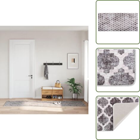 The Living Store Alfombra lavable patchwork multicolor 80x300 cm - Alfombra antideslizante