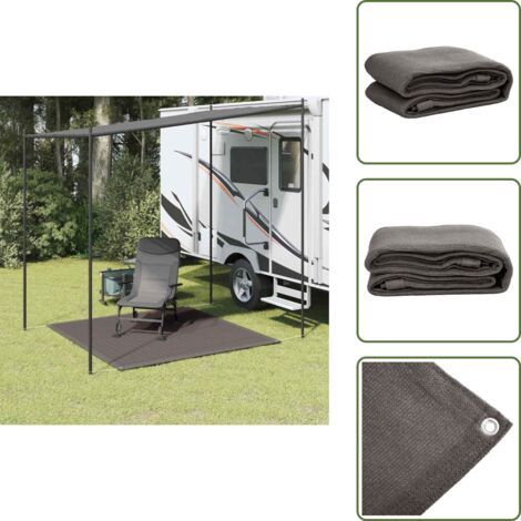 The Living Store Alfombra para tienda de campaña HDPE gris antracita 250x250cm - HDPE