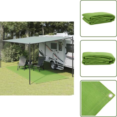 The Living Store Alfombra para tienda de campaña HDPE verde claro 250x600 cm - Alfombra de camping
