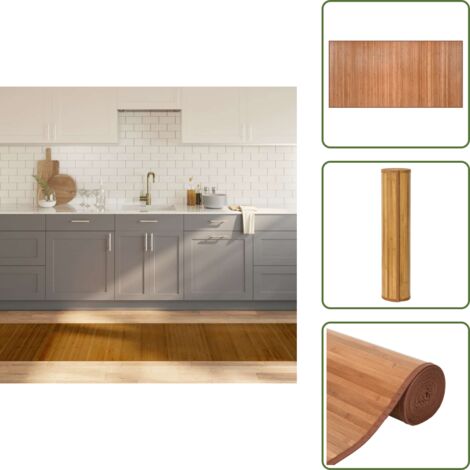 The Living Store Alfombra rectangular bambú color natural 100x200 cm - Alfombra natural