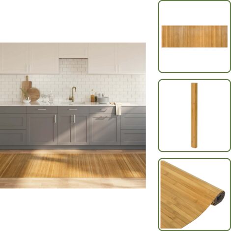 The Living Store Alfombra rectangular bambú color natural 100x300 cm - Alfombra natural