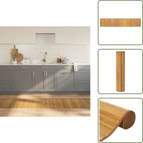 The Living Store Alfombra rectangular bambú color natural 60x300 cm - Alfombra natural