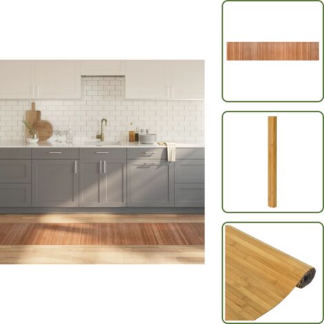 The Living Store Alfombra rectangular bambú color natural 60x300 cm - Alfombra natural