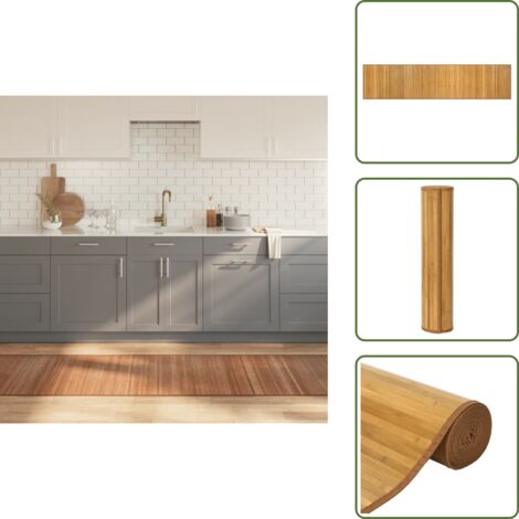 The Living Store Alfombra rectangular bambú color natural 70x300 cm - Alfombra natural