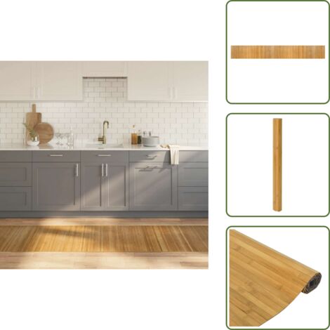 The Living Store Alfombra rectangular bambú color natural 70x500 cm - Alfombra natural