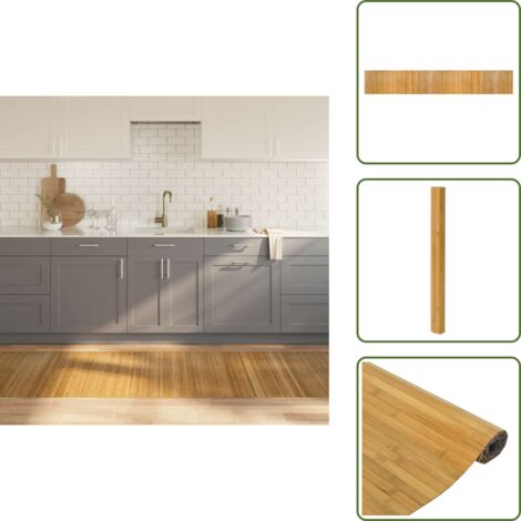 The Living Store Alfombra rectangular bambú color natural 80x500 cm - Alfombra natural
