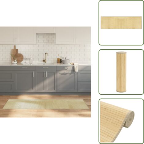 The Living Store Alfombra rectangular bambú color natural claro 60x200 cm - Alfombra natural