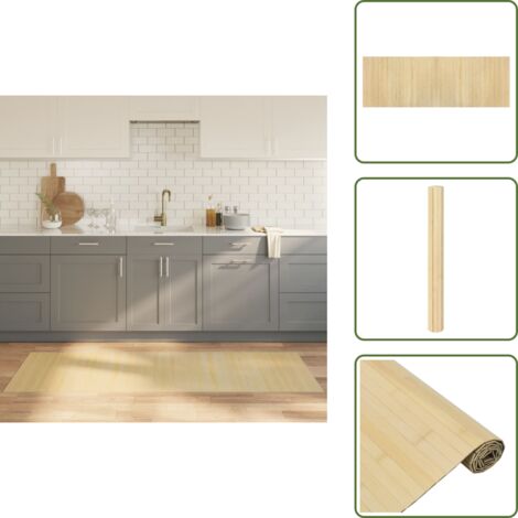 The Living Store Alfombra rectangular bambú color natural claro 70x200 cm - Alfombra natural
