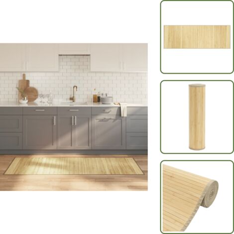The Living Store Alfombra rectangular bambú color natural claro 70x200 cm - Alfombra natural