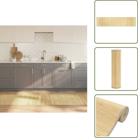 The Living Store Alfombra rectangular bambú color natural claro 70x300 cm - Alfombra natural