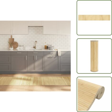 The Living Store Alfombra rectangular bambú color natural claro 70x400 cm - Alfombra natural