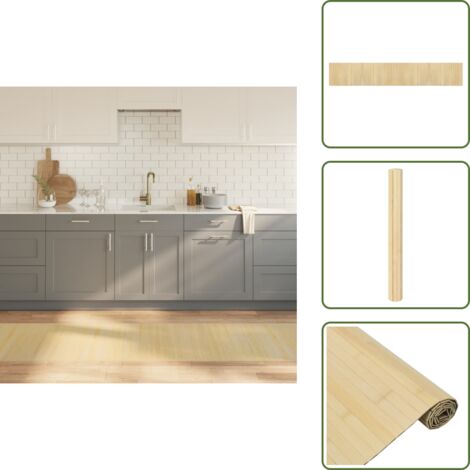 The Living Store Alfombra rectangular bambú color natural claro 70x400 cm - Alfombra natural