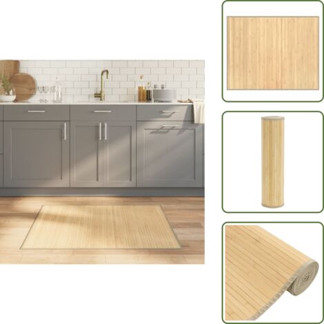 The Living Store Alfombra rectangular bambú color natural claro 80x100 cm - Alfombra natural