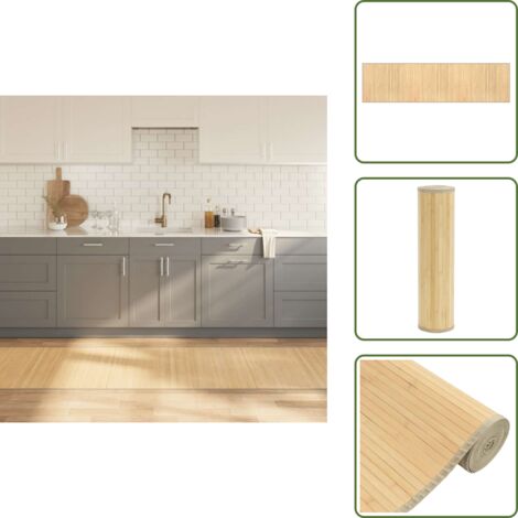 The Living Store Alfombra rectangular bambú color natural claro 80x300 cm - Alfombra natural