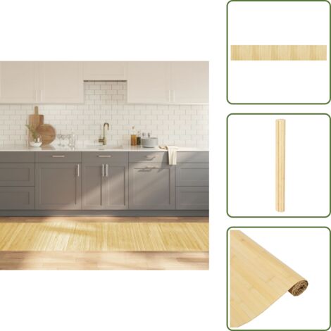 The Living Store Alfombra rectangular bambú color natural claro 80x500 cm - Alfombra natural