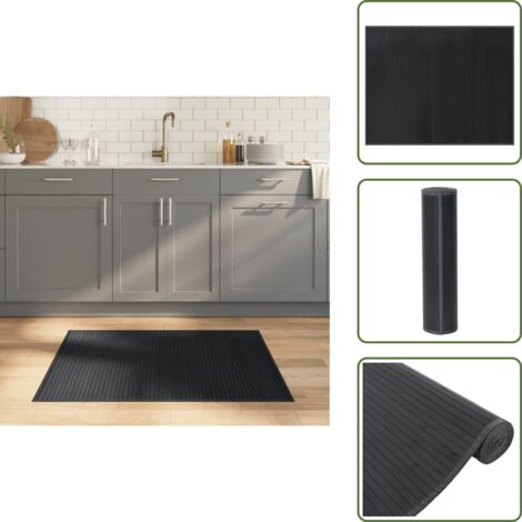 The Living Store Alfombra rectangular bambú gris 80x100 cm - Alfombra rectangular