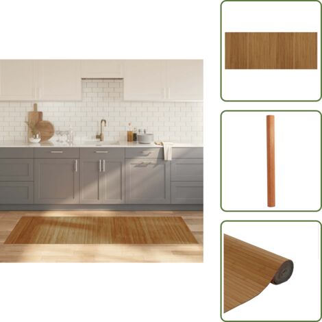 The Living Store Alfombra rectangular bambú marrón 80x200 cm - Alfombra rectangular
